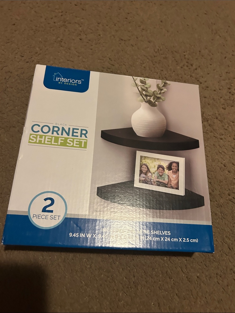 Black Corner Shelf Set - 2 Piece